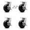 Service Caster 8 Inch Heavy Duty Phenolic Wheel Caster Set with Brakes and Swivel Locks, 4PK SCC-KP92S830-PHR-SLB-BSL-4 - alternate 1